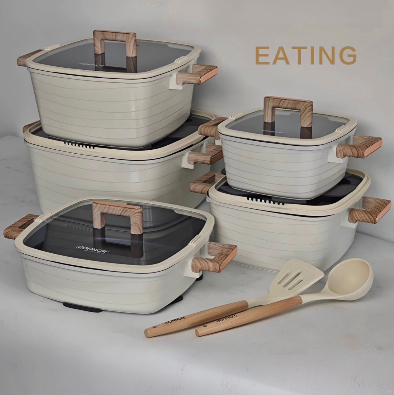 DONNOR 2 Crest Non-Stick Cookware Pot Set (Instant Pickup)